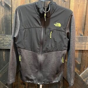 The North Face Morris Jacket Size M Black Green Zip Pockets Outdoor Winter Grey